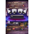 Dahua 2MP AHD Sesli Gece Renkli Kamera Seti Tak Çalıştır Güvenlik Sistemi Kolay Seçenekli Paket