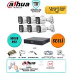 Dahua 6 Kameralı Gece Renkli Güvenlik Seti 2mp Sesli 500GB HDD 8 Kanal Xvr Ahd Kamera Sistemi