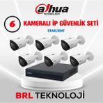 Dahua 6 Kameralı Ip Poeli Güvenlik Kamera Seti - Beyaz