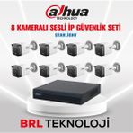 Dahua 8 Kameralı 2 Mp Sesli Ip Güvenlik Kamera Seti IPC-HFW1230TC1-SA - Beyaz