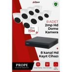 Dahua 8 Kameralı Full HD Güvenlik Sistemi Gece Görüşlü Profesyonel Kamera Seti + DVR Kayıt CihazıPG-DH8C00001HD-08ST - Beyaz