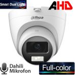 Dahua Dome AHD Kamera 1080P Smart Dual Led Full Color Mikrofonlu Sesli HDCVI HAC-T1A21P-U-IL-A 2MP