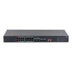 Dahua S3218-16ET-135 16 Port Megabit PoE 135W 2 Port Gigabit Uplink 2 Port Gigabit SFP Longe Range 250 mt Yönetilemez Rack Mount Switch
