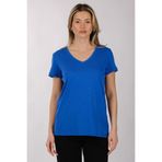 DAIDO Kadın Oversize V Yaka Kısa Kol Minimalist T-shirt