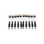 Daier Dc Şase 2.1mm Somunlu Ø12mm Dişi Ve Erkek Jak Fiş 10lu Takım Set