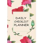 Daily Checklist Planner: Pink Rhododendron Watercolor Seamless Pattern Flower Checklist Notebook (chaos planner)
