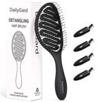 Daily Gard Dolaşık Açıcı Fırça, Kuru ve Islak Havalandırmalı Detangler Saç Fırçası, Kadınlar ve Erkekler için, Paddle Hızlı Kuruyan Saç Fırçası, Islak/Kuru/Kıvırcık/Kalın/Uzun/Dalgalı/Hasarlı Saçlar için, Siyah