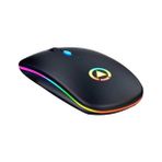 Dailytech Şarj Edilebilir Kablosuz LED Işıklı Sessiz Optik Mouse - Siyah