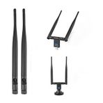 DailyTech Wifi Adaptör Kablosuz Çift Antenli 1200Mbps USB 3.0 5G 2.4 Ghz