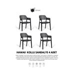 Daim Plastik HAWAİİ KOLLU BAHÇE SANDALYESİ 4 LÜ SET