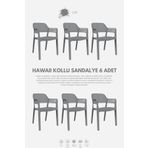Daim Plastik Hawaii Kollu Bahçe Sandalyesi 6ll Set