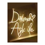 DAİMAGISIGI001 Daima Aşk İle Yazılı Dekoratif Neon Led Tablo - Gün Işiği- 40X40Cm- Tamamen El Işçiliği - Dilaneon -