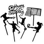 Daimay 2 Takım Akrilik Futbol Mutlu Yıllar Pastası Süsü Futbol Sahnesi Temalı Cupcake Süsü Spor Doğum Günü Pastası Seçer Futbol Yıldızı Parti Dekorasyon Malzemeleri Erkek Çocuklar için Baba