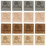 Daimay 40 Parça El Yapımı PU Deri Etiket Giysisi El Yapımı Kabartmalı Etiket Süsleme Örgü Kendin Yap Aksesuarlar Kot Çantaları Ayakkabı Şapka —2,5 x 2,5 cm İplik Topu 5678