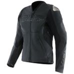Dainese Racing 5 Black Black Deri Korumalı Motosiklet Kadın Mont - 38
