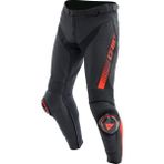 Dainese Super Speed Deri Pantolon Siyah Kırmızı Fluo - 58