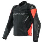 Daınese/racıng 4 Leather Black/fluo-Red Deri Mont - 54