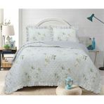 Daintyhome Flowers Çift Kişilik F010 Yatak Örtüsü - Beyaz - Bej - 240 x 260 cm