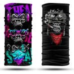 Dair Aksesuar Maymun Desenli 2'li Set Boyunluk Bandana Outdoor Balaklava Yüz Maskesi Kafa Bandı