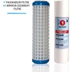 Daire Bina Sayaç Girişi 10" Inch 2 Aşama ( Yıkanabilir , 1m Sediment ) Yedek Filtre Seti