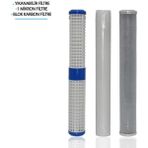 Daire Bina Sayaç Girişi 20" Inch 3 Aşama ( Yıkanabilir , 1m Sediment , Blok ) Yedek Filtre Seti