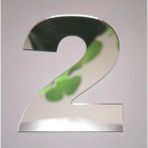 Daire Numarası 1 mm Gümüş Ayna Pleksi Yapışkanlı Ölçü 9x4 cm No- 2 Iki - 1 Adet - 9 x 4 cm