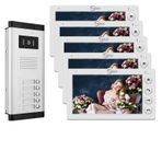 Daireler için Kablolu Görüntülü Diyafon Sistemi, 2/3/4/5/6/8/10/12 Ünite 7 İnç Monitör Görüntülü Kapı Telefon Seti, İç/Dış Mekan Görüntülü Kapı Zili, 2 Yönlü Ses, Ev İçin Bir Anahtarla Kilit Açma (1
