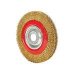 Dairesel Fırça, Pirinç Kıllı, 125 mm Çap, Saçaklı Metal Tel, Endüstriyel Temizlik ve Parlatma Için - Option-1