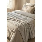Daisy Çift Kişilik Soft Peluş Battaniye Yatak Örtüsü Sıcak Tutan Yumuşak 200X220 - Açık Gri - 200 x 220 cm