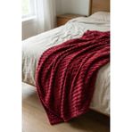 Daisy Çift Kişilik Soft Peluş Battaniye Yatak Örtüsü Sıcak Tutan Yumuşak 200X220 - Bordo - 200 x 220 cm