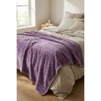 Daisy Çift Kişilik Soft Peluş Battaniye Yatak Örtüsü Sıcak Tutan Yumuşak 200X220 - Mor - 200 x 220 cm
