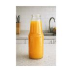 Daisy Home 1000 ml Şeffaf Meyve Suyu Şişesi, Meşrubat, Limonata Şişesi Metal Kapaklı 1000 cc Boş Cam Şişe (6, Altın Kapak, 1000, Mililitre) - 000-Siyah - 1 Adet - Option-1