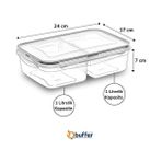 Daisy Home 2 Bölmeli 1+1 Litre Kilitli Kapaklı Erzak Saklama Kabı LC-525 - 0 Siyah - Option-1