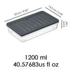 Daisy Home 4 Adet Buzdolabı Organizeri, Buzdolabı Için Çok Amaçlı Saklama Kabı, Fresh Box, Şeffaf ve Ayarlanabilir, Gıdaları Taze Tutma Özelliği, Mutfak Düzenleyici (1200 Ml) - 0 Siyah - Option-1