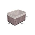 Daisy Home Bambu Çok Amaçlı Saklama Kutusu Düzenleyici Derin Boy Organizer, Dekoratif Bambu Düzenleyici Gri (32X23X17CM) - -50 C
