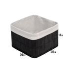 Daisy Home Bambu Çok Amaçlı Saklama Kutusu Düzenleyici Kare Organizer, Dekoratif Bambu Düzenleyici Siyah (20X20X13CM) - -50 C