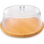 Daisy Home Bambum Hira - Cam Kapaklı Bambu Kek Fanusu 30 cm - Option-1 - 51R-Turuncu