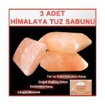 Daisy Home Bitkisel Himalaya Tuz Sabunu 300-350 gr x 3 Adet Zengin Mineralli Doğal Saf Pembe Himalaya Kaya Tuzu Sabunu Doğal Peeling - Option-1