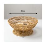 Daisy Home Buffer 25 cm Plastik Rattan Servis Çanağı, Doğal Hasır Görünümlü Dekoratif Meyve Ekmek Sunum Kasesi - Kestane Akaju - Option-1