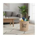 Daisy Home Deconox "sweet Home" Yuvarlak Jüt Düzenleyici Sepet (Çap 32CM, Yükseklik 36CM) – Krem Renk Katlanabilir Kumaş Kulplu Organizer | Büyük Boy Oyuncak, Çamaşır, Battaniye ve Ev Tekstili Sepeti - 1 kg