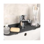 Daisy Home | Esnek Silikon Musluk Arkası Su Tutucu ve Lavabo Matı – Mutfak ve Banyo Kullanımı Için Drenajlı Musluk Pedi, Süngerlik ve Tezgah Koruyucu - 0 Siyah - Option-1