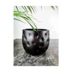 Daisy Home Ev Dekorasyon Aksesuar Siyah Desenli Toprak Saksı Saksılık Salon Çiçeklik - 19 cm - Option-1 - 1BW-Beyaz