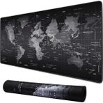 Daisy Home Gaming Mouse Pad 90X40 cm Geniş Dünya Haritası Desenli Kaymaz Tabanlı Dikişli Kenar Büyük Klavye Mouse Altlığı Siyah - Option-1 - 001-Renkli