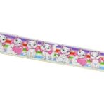 Daisy Home Kalpli Beyaz Kedi Resimli Grogren Kurdela 2.5 Cm-1 Metre - Option-1 - 001-Renkli