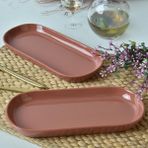 Daisy Home Keramika Kızıl Kahve Noyan Kayık Tabak 26 cm 2 Adet 607 - Option-1 - 51R-Turuncu