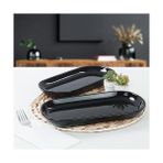 Daisy Home Keramika Siyah Noyan Kayık Tabak 2 Adet 28 cm - Option-1 - 51R-Turuncu