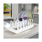 Daisy Home Lirazon Tava, Tencere Kapağı Organizer, 6 Bölmeli Düzenleyici, Yer Kazandıran Kapak Standı - 1 W