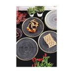 Daisy Home Marsilya Cam Pasta-Kek-Tatlı Tabağı 6'lı Şeffaf/kenarı Altın Yaldızlı-21 cm - Option-1 - 51R-Turuncu