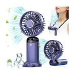 Daisy Home Mini Klima 5 Kademeli Şarjlı Taşınabilir Dijital LED Göstergeli El Fanı Vantilatör Mavi - 001-Siyah