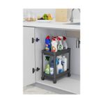 Daisy Home Orret Home 2 Katlı Tekerlekli Tezgah Altı Raf Organizer Düzenleyici Raf Ünitesi, Evye Altı Dolap Içi Düzenleyici, Mutfak Banyo Deterjanlık Şampuanlık Sebzelik,taşınabilir Saklama Rafı (Gri) - 0 Siyah - Option-1